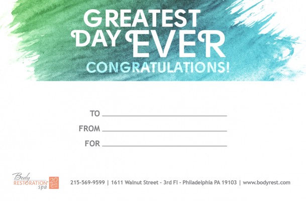 Congratulations Watercolor GreenBlue